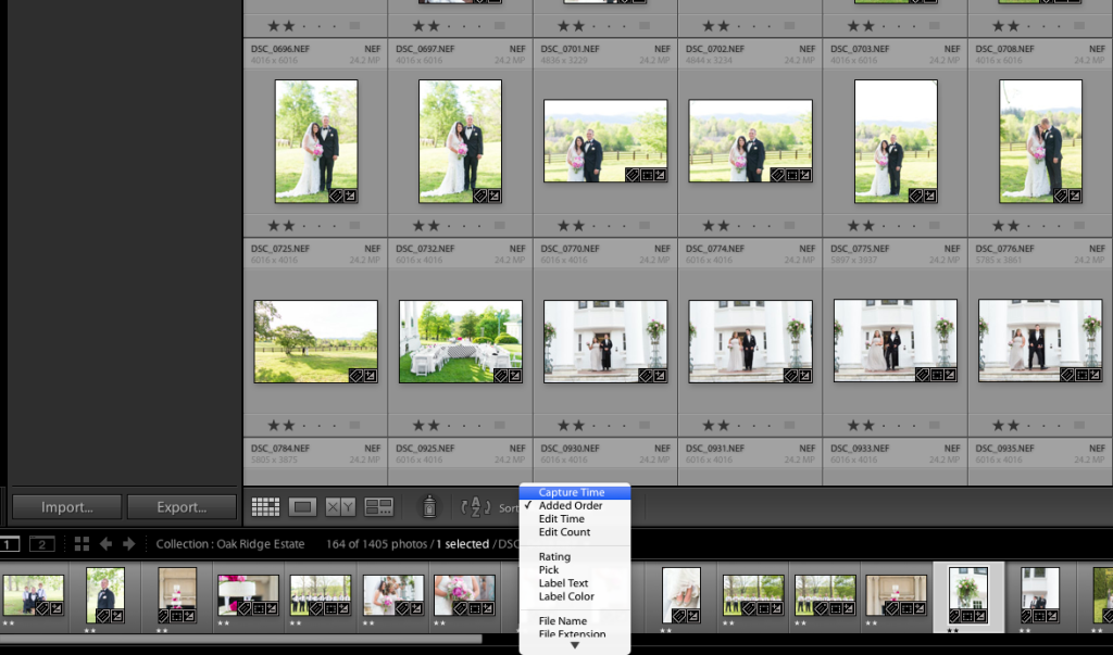 time sync your files in lightroom