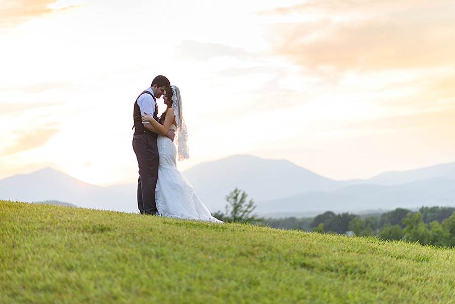 sunset photos bride and groom