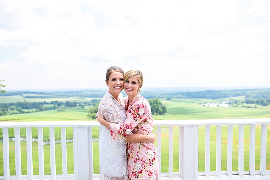 bride and maid of honor at trump winery in charlottesville