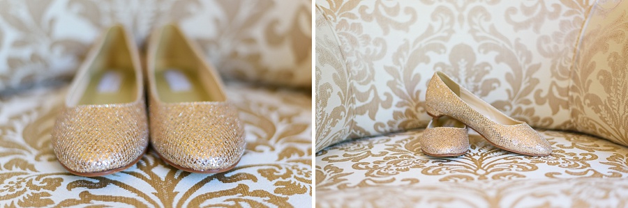 sparkling gold wedding shoes