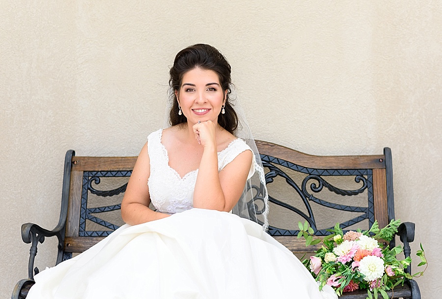 gorgeous bride smiling