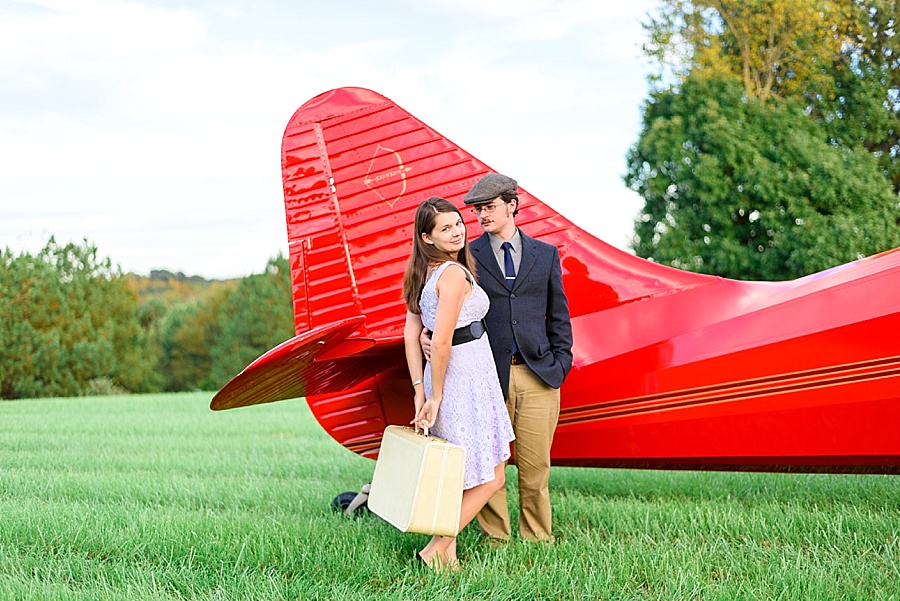 Vintage airplane themed photo shoot