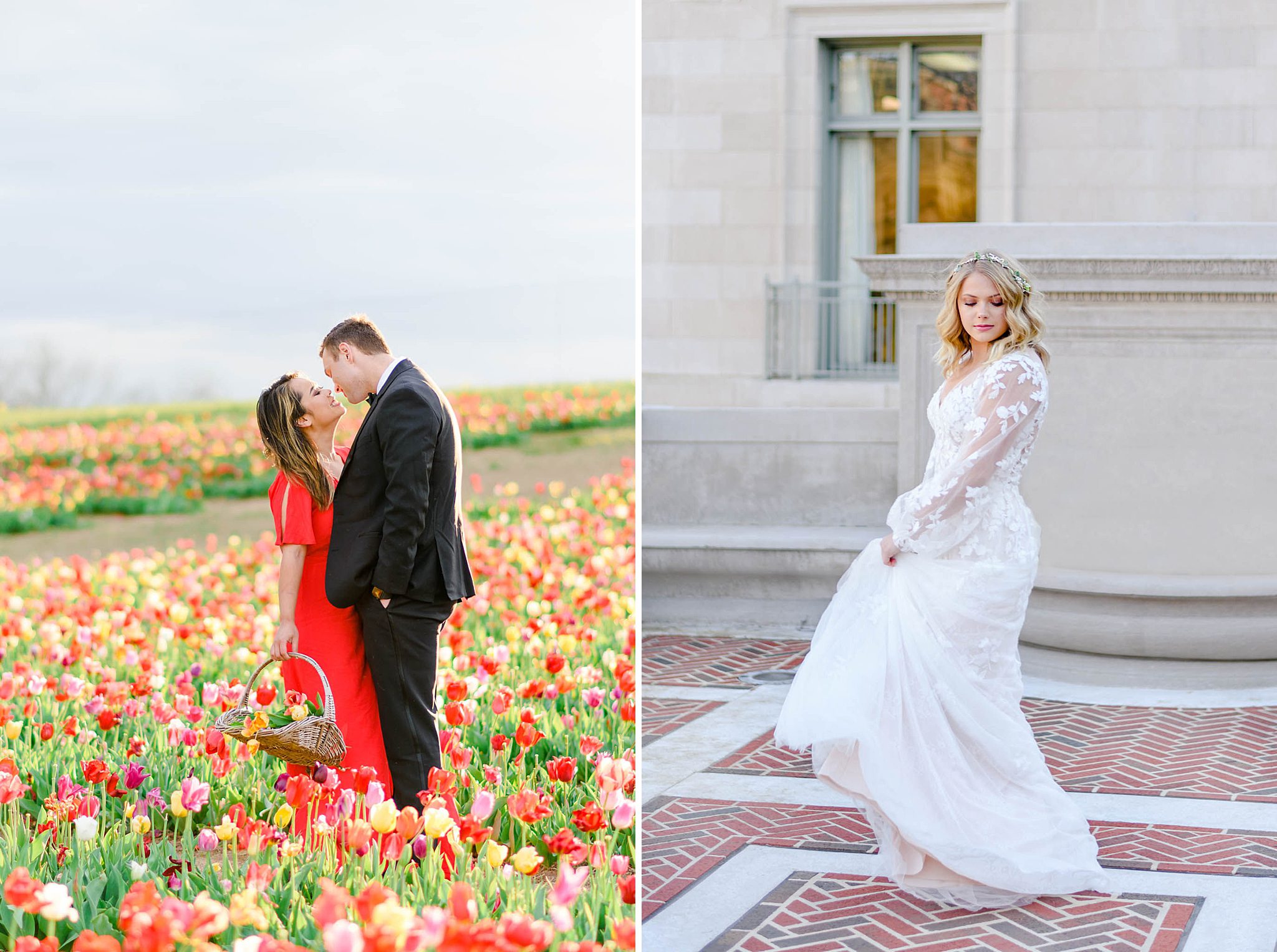 tulip field engagement session in Virginia