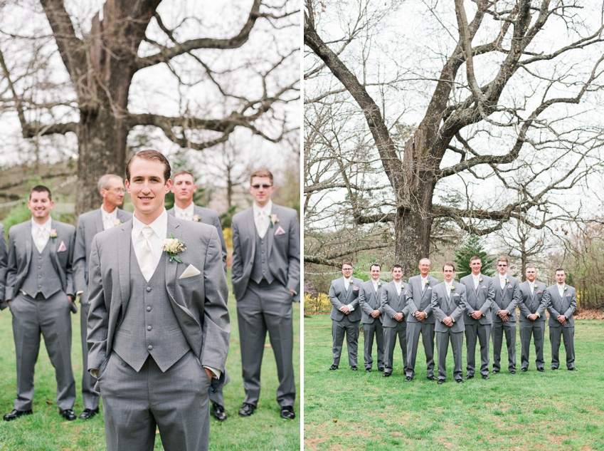 groom and groomsmen at glencliff manor wedding