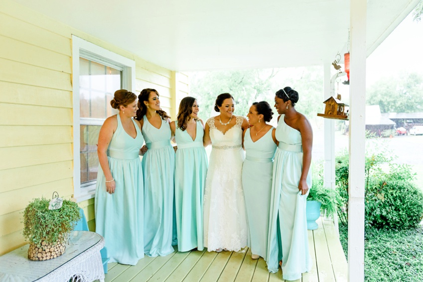 bridesmaids photos on the porch