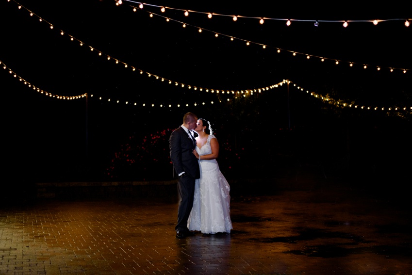 night time photos of bride and groom