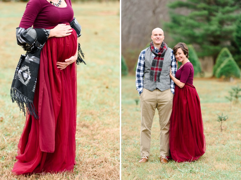 red tulle dress for maternity photos