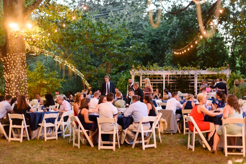 guests during outdoor reception at glen cliff manor