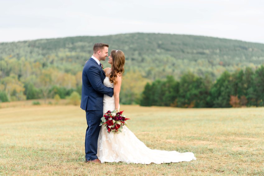 mountain view bride and groom photos
