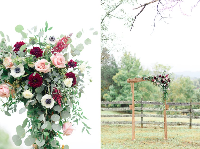 flower arbor for outdoor wedding ceremony