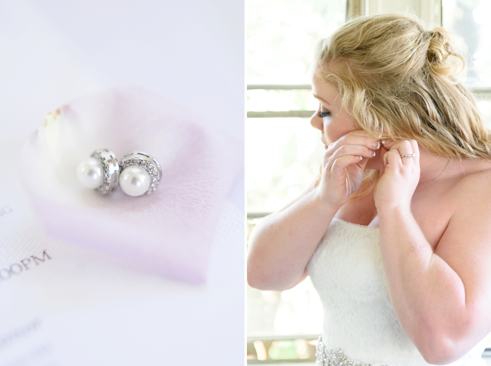 white pearl bridal earrings