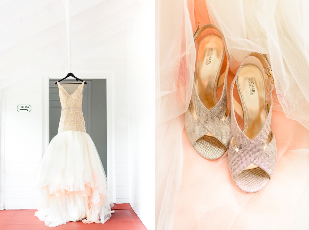 nude and blush wedding dress