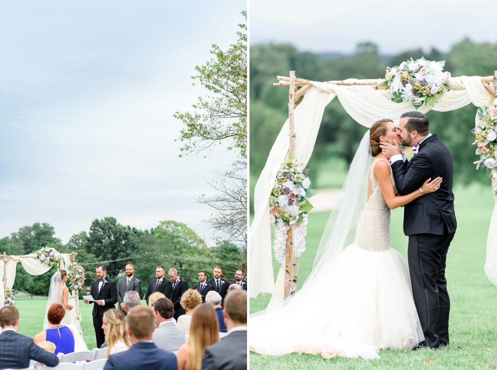 couple first kiss as husband and wife