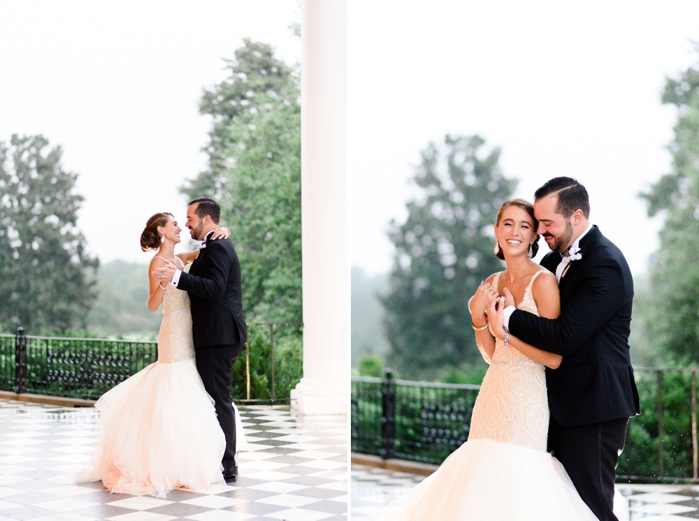 night time portraits of bride and groom