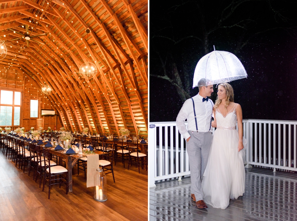 night time bride and groom raining photos