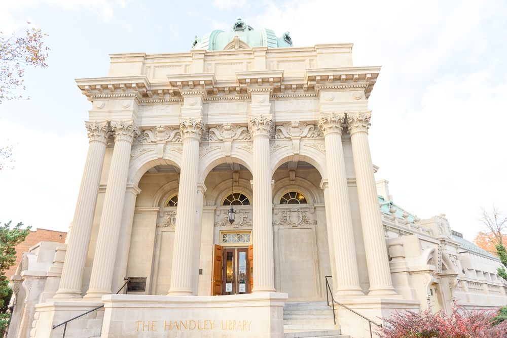 handley library wedding in winchester va