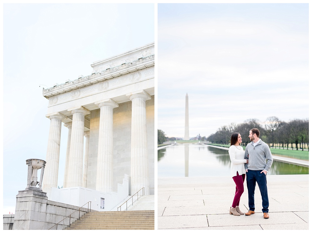 engagement pictures at the lincoln memorial
