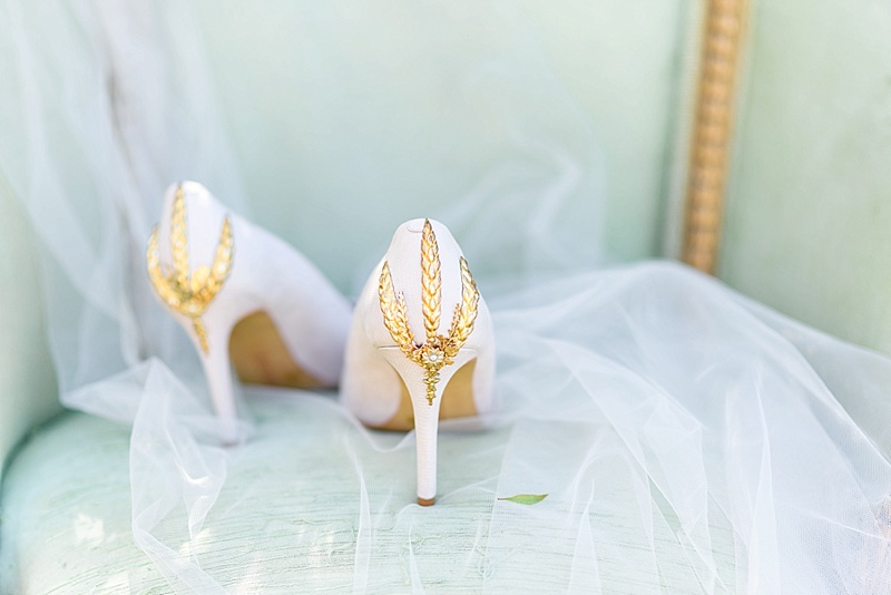 gold wedding shoes for brides