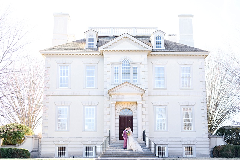 bride and groom at great marsh estate