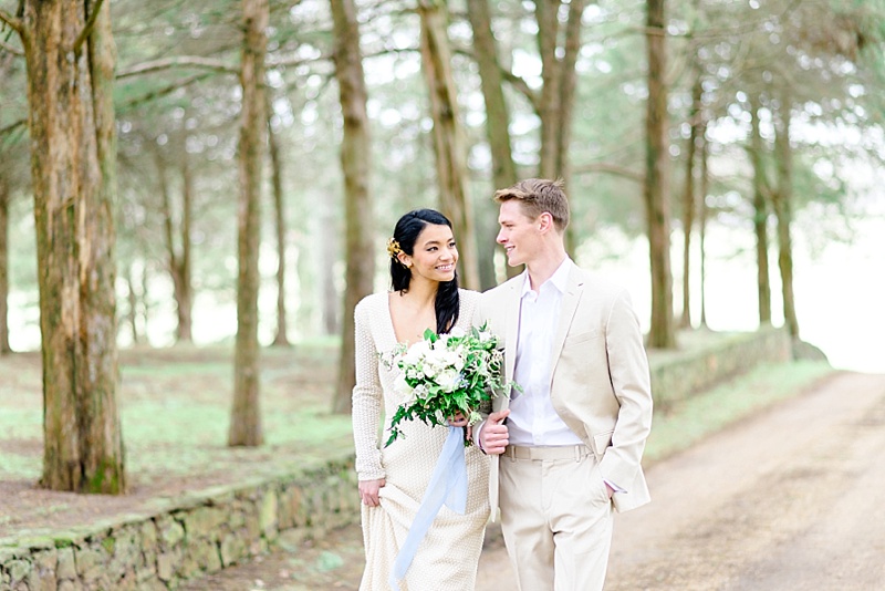 couple walking outside at great marsh estate