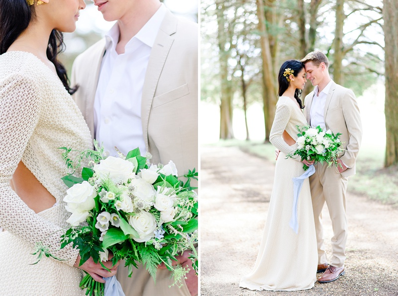 bride and groom at great marsh in virginia