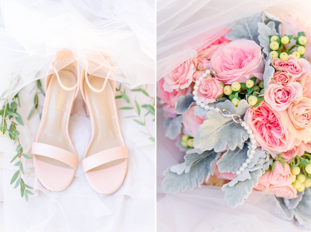 blush wedding shoes for bride