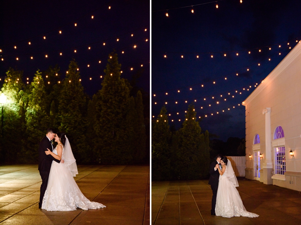 night time wedding photos at foxchase manor