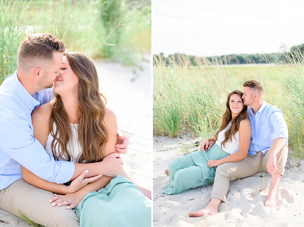 sunset beach engagement pictures