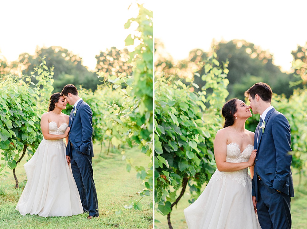 sunset photos of bride and groom