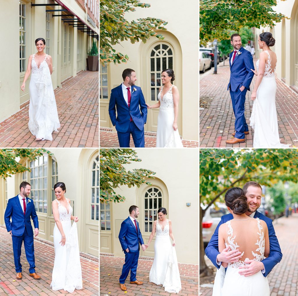 couple first look in Washington dc
