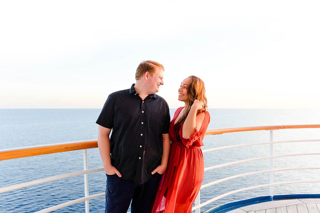 engagement pictures on a boat