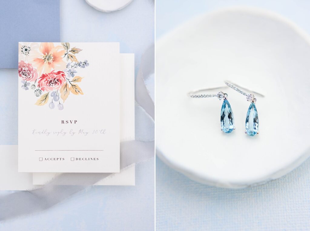 light blue bridal earrings