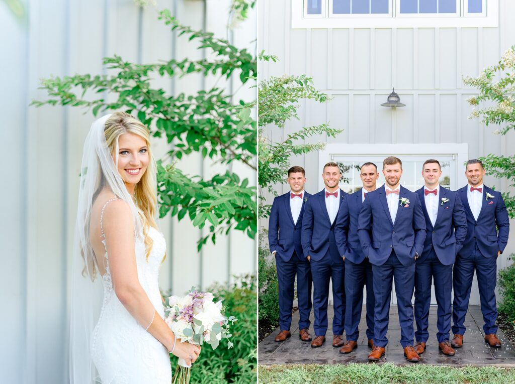 bride and groomsmen at the Middleburg Barn 