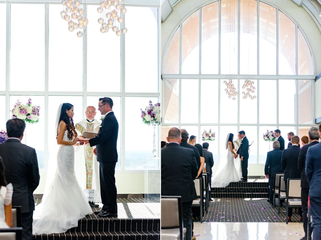 wedding ceremony at Tower Club in Tysons Corner