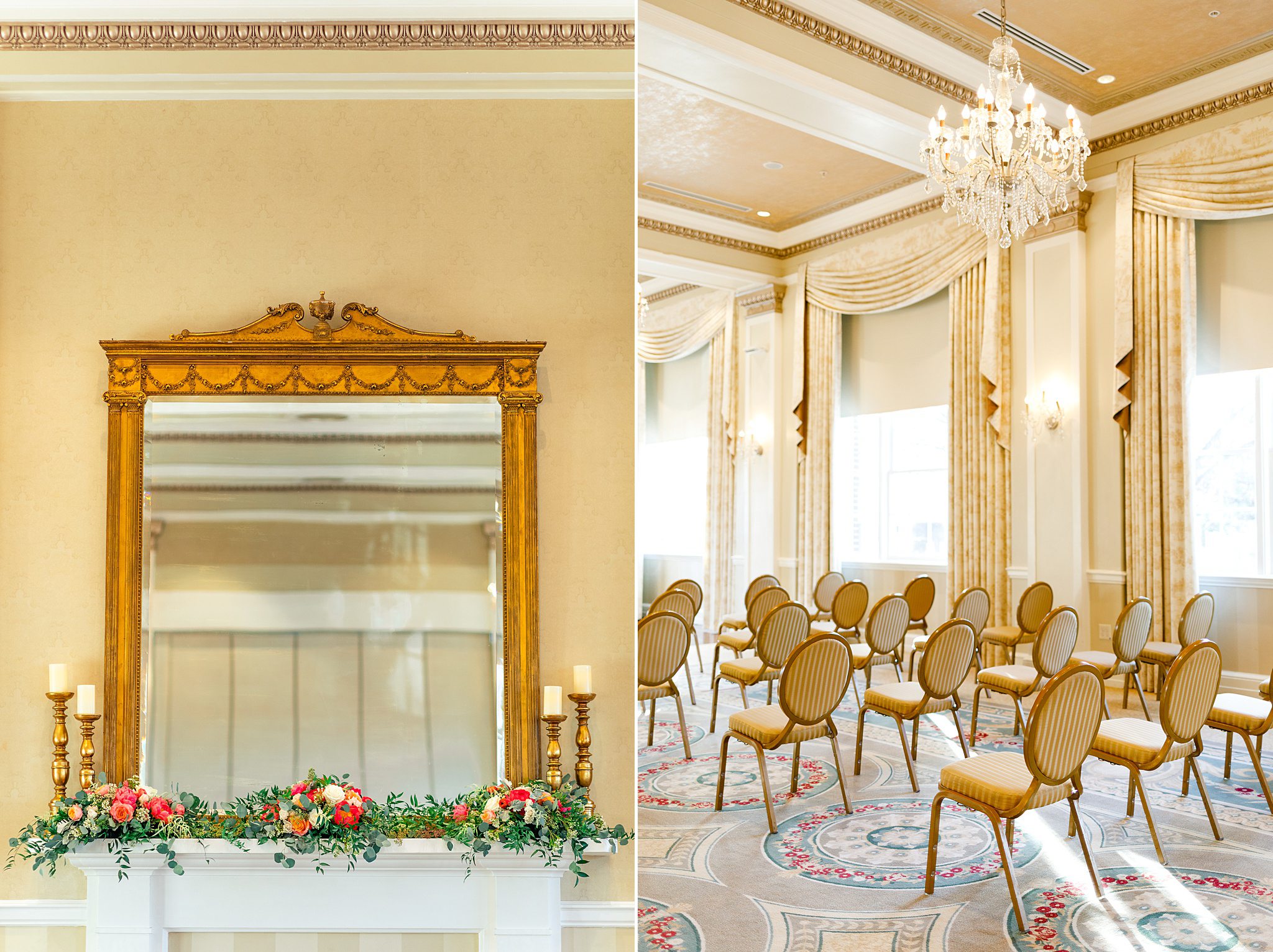 indoor wedding ceremony at George Washington Hotel