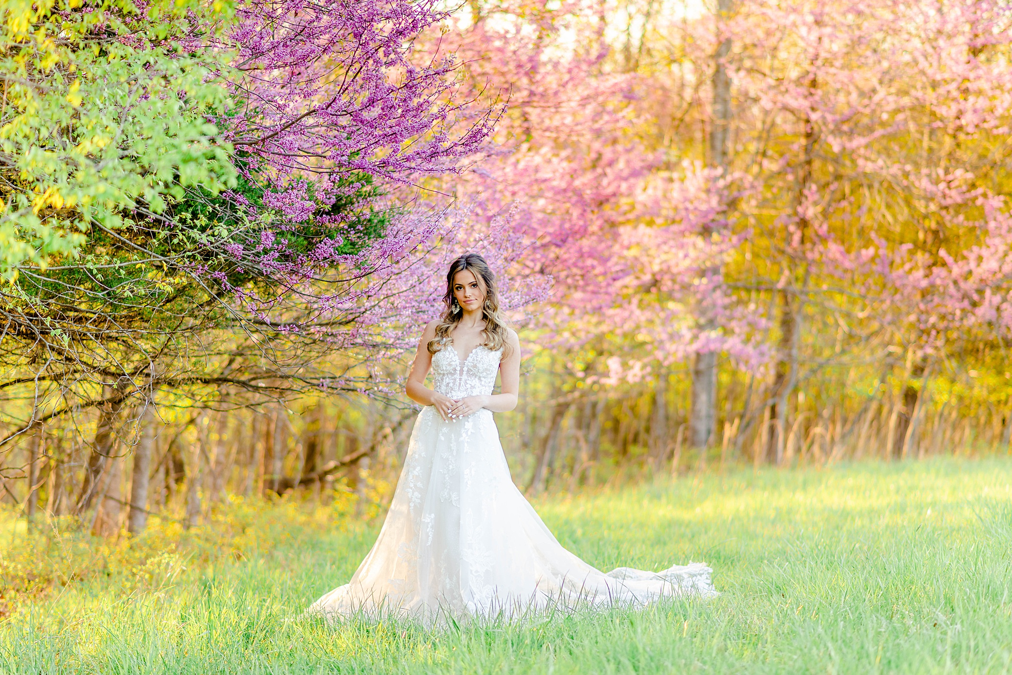 beautiful spring bridal session