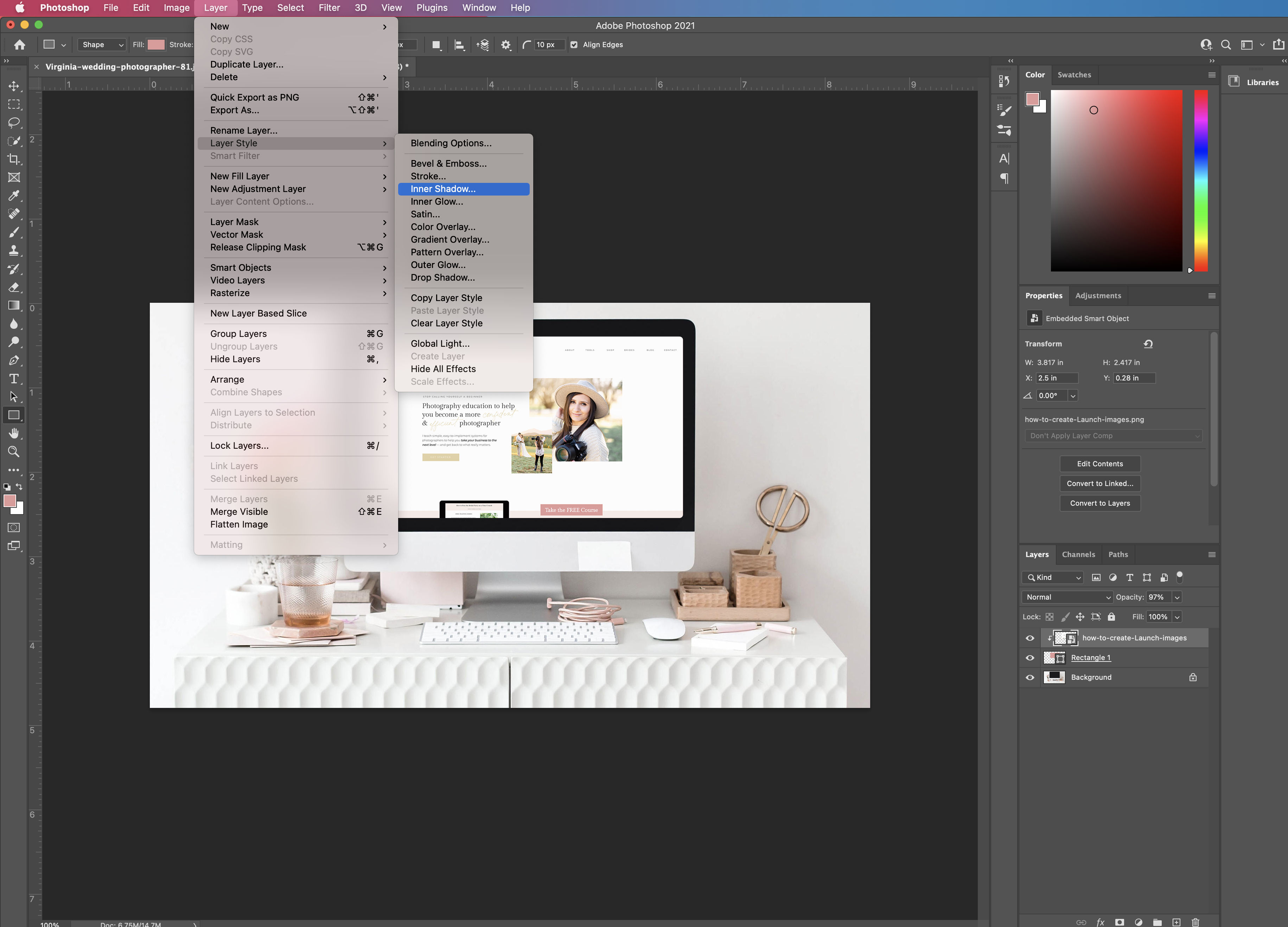 how to create launch images in photoshop