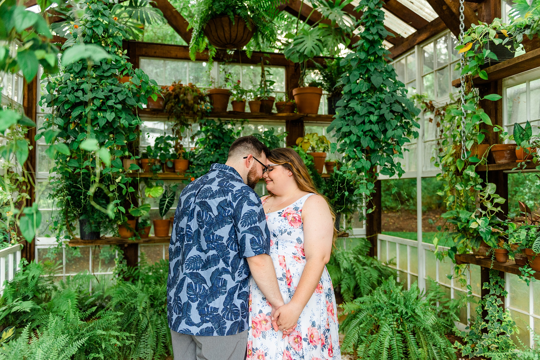 lovely greenhouse engagement pictures