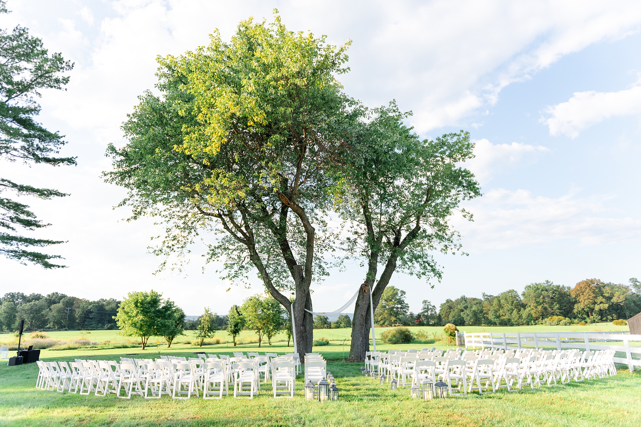 outdoor ceremony at East Lyn Farm
