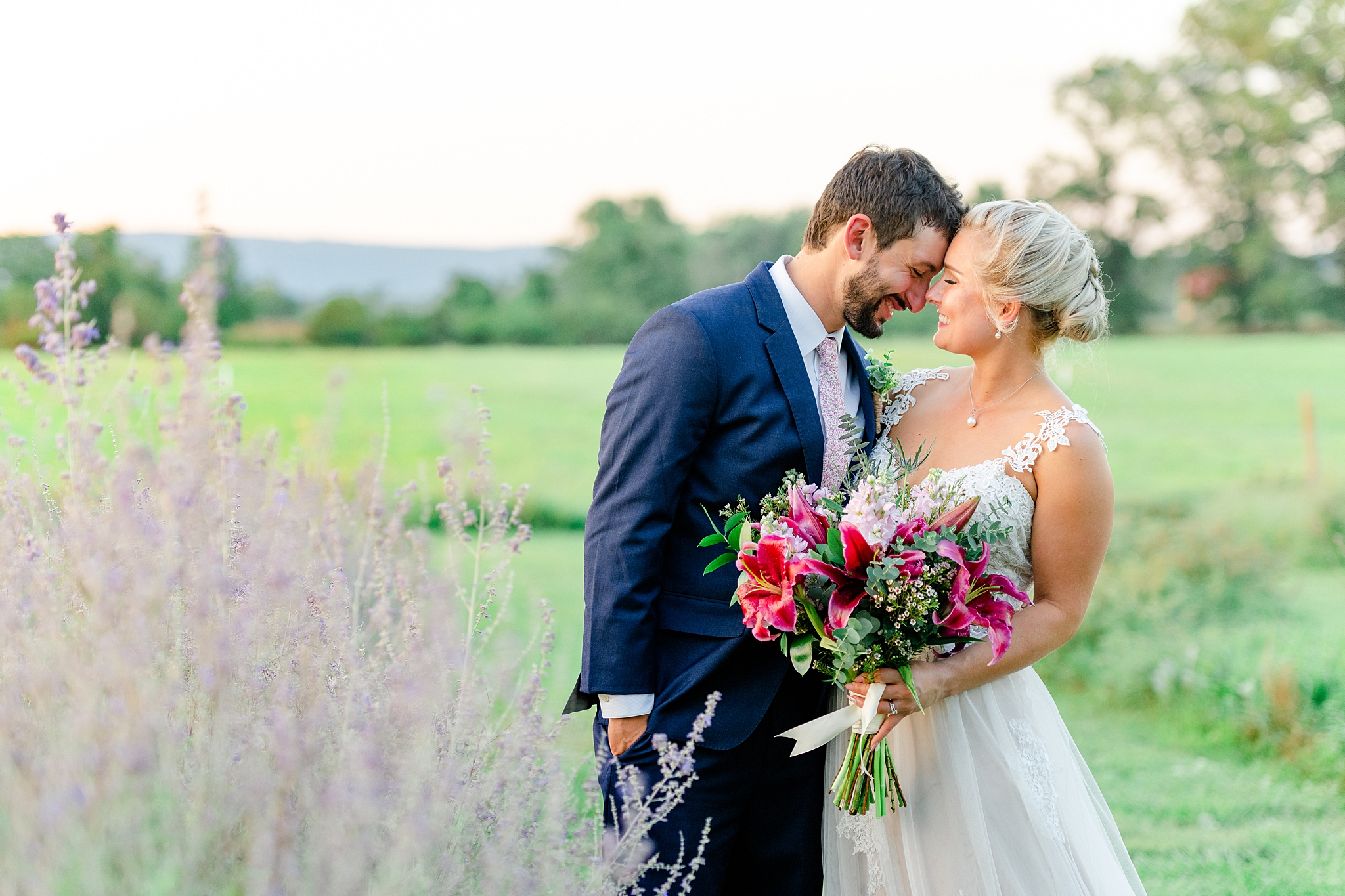 couples photos in lavender field