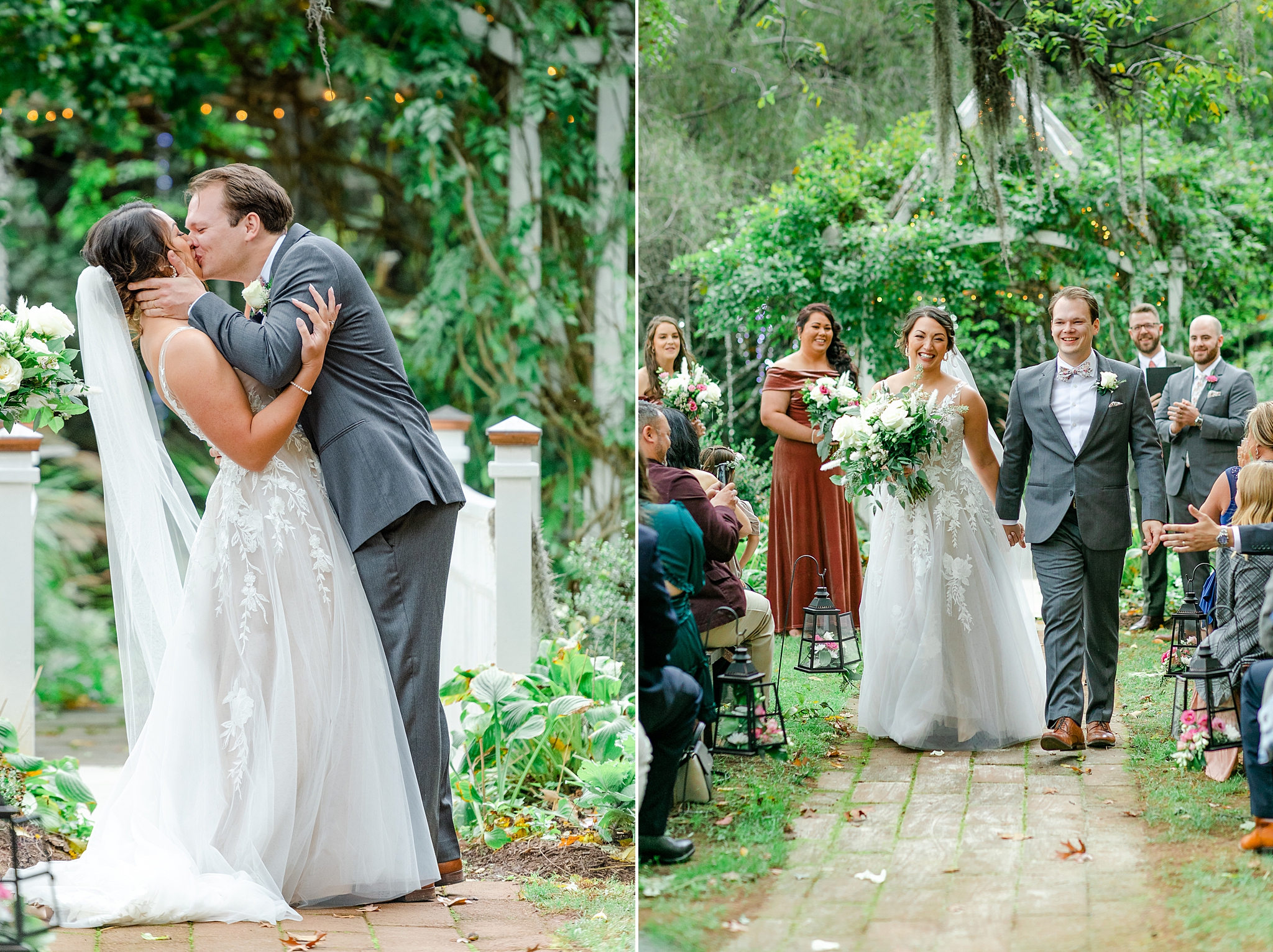couple walking down the aisle at Glencliff Manor