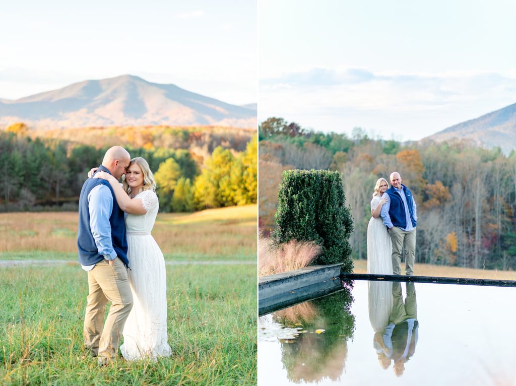 engagement photos with mountain views in Virginia