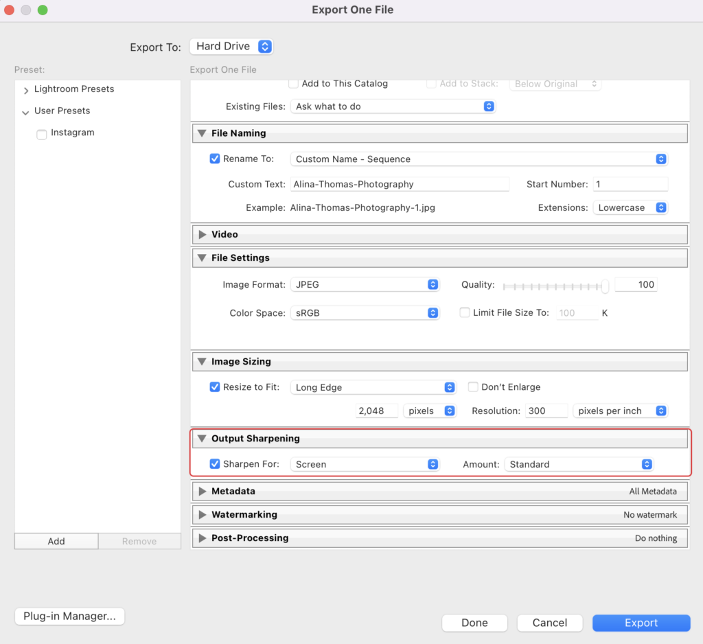 Lightroom Export Settings Every Photographer Should Know