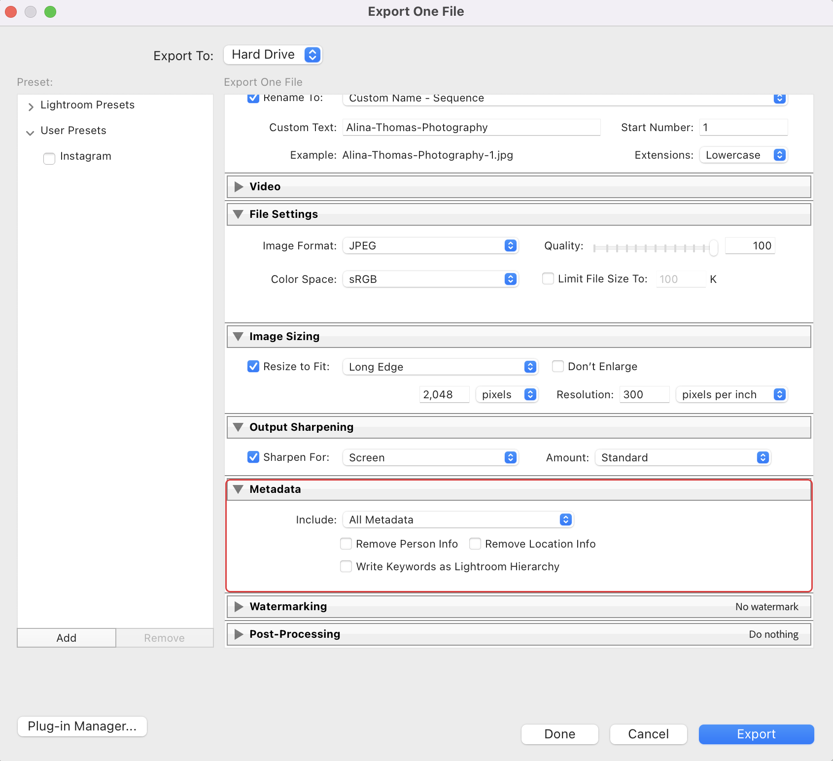 Lightroom Export Settings Every Photographer Should Know