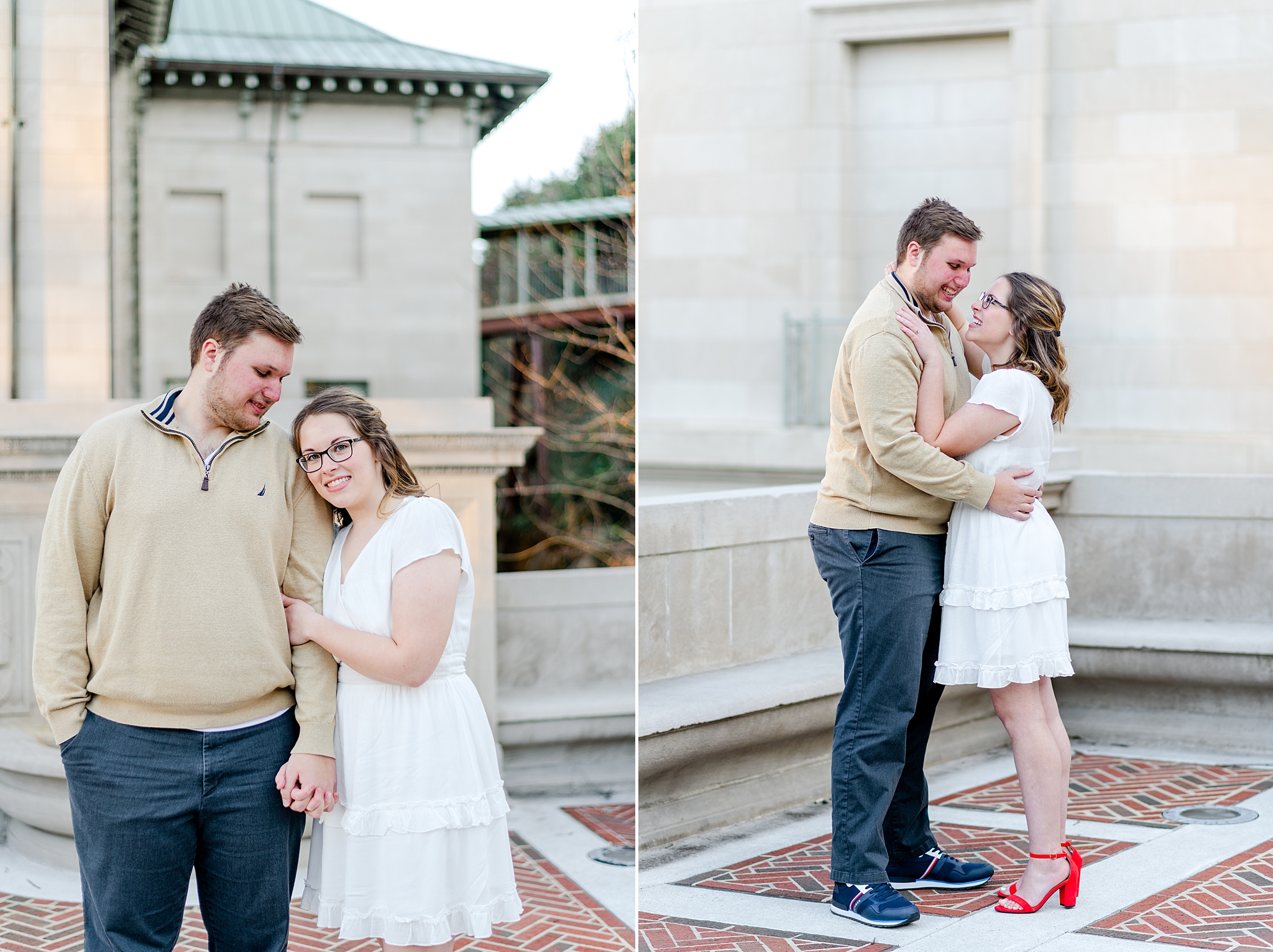 engagement photos at Monument Terrace in Lynchburg