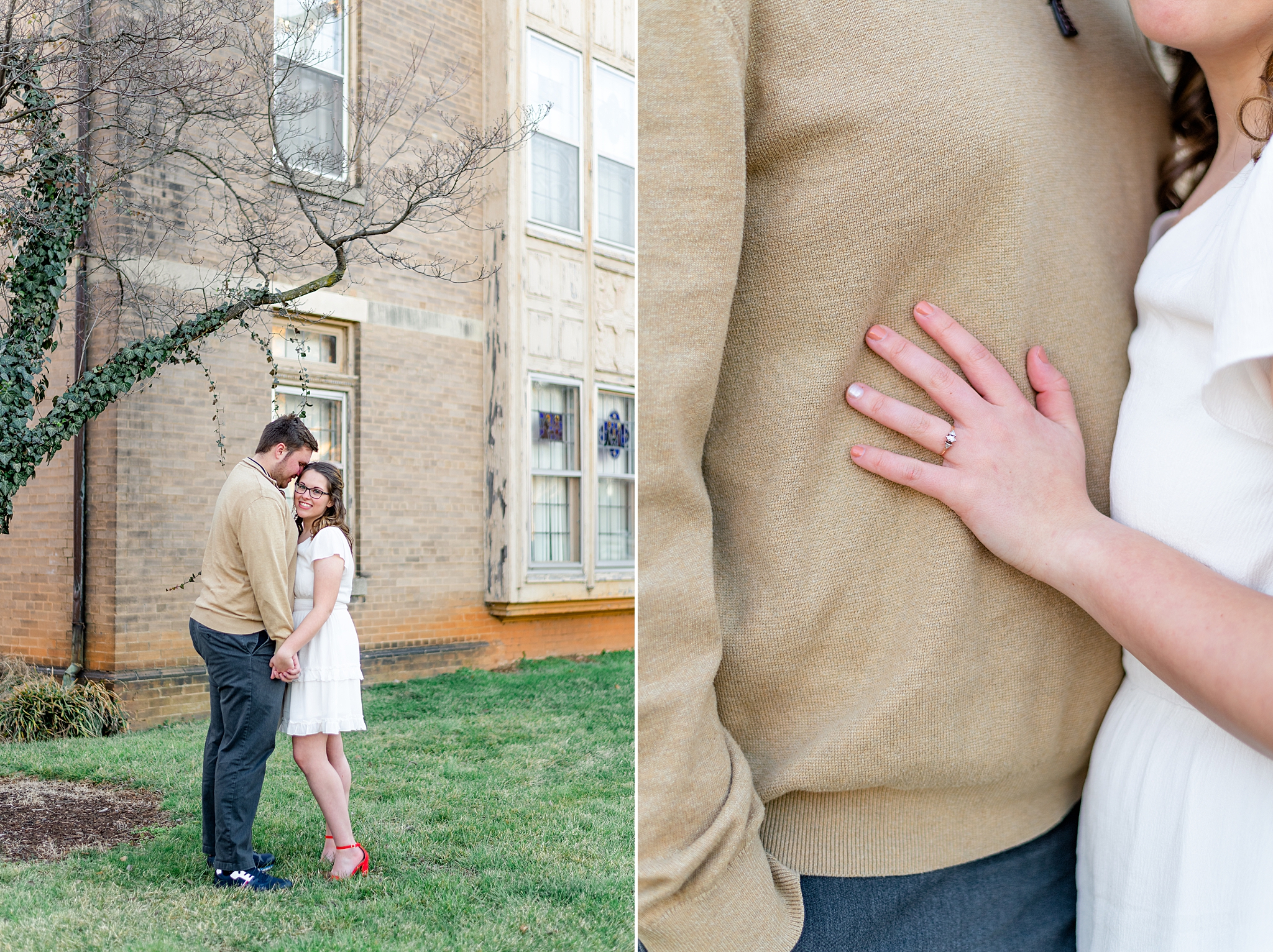 heirloom ring for engagement photos