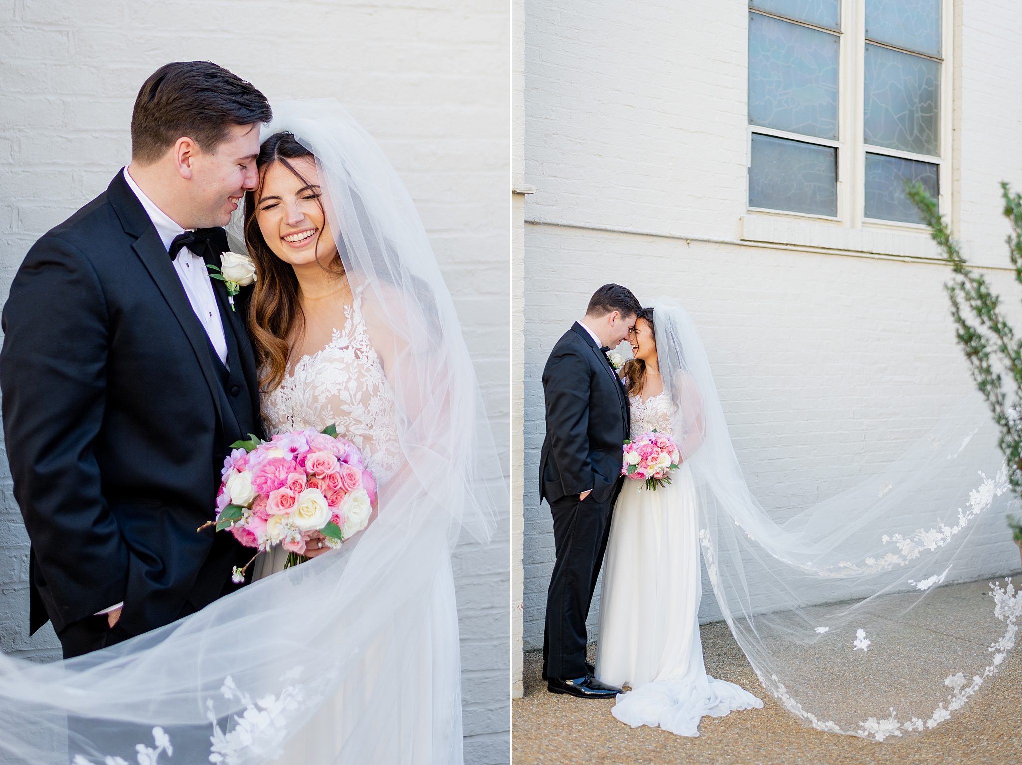 Long wedding veil pictures in Alexandria, VA.