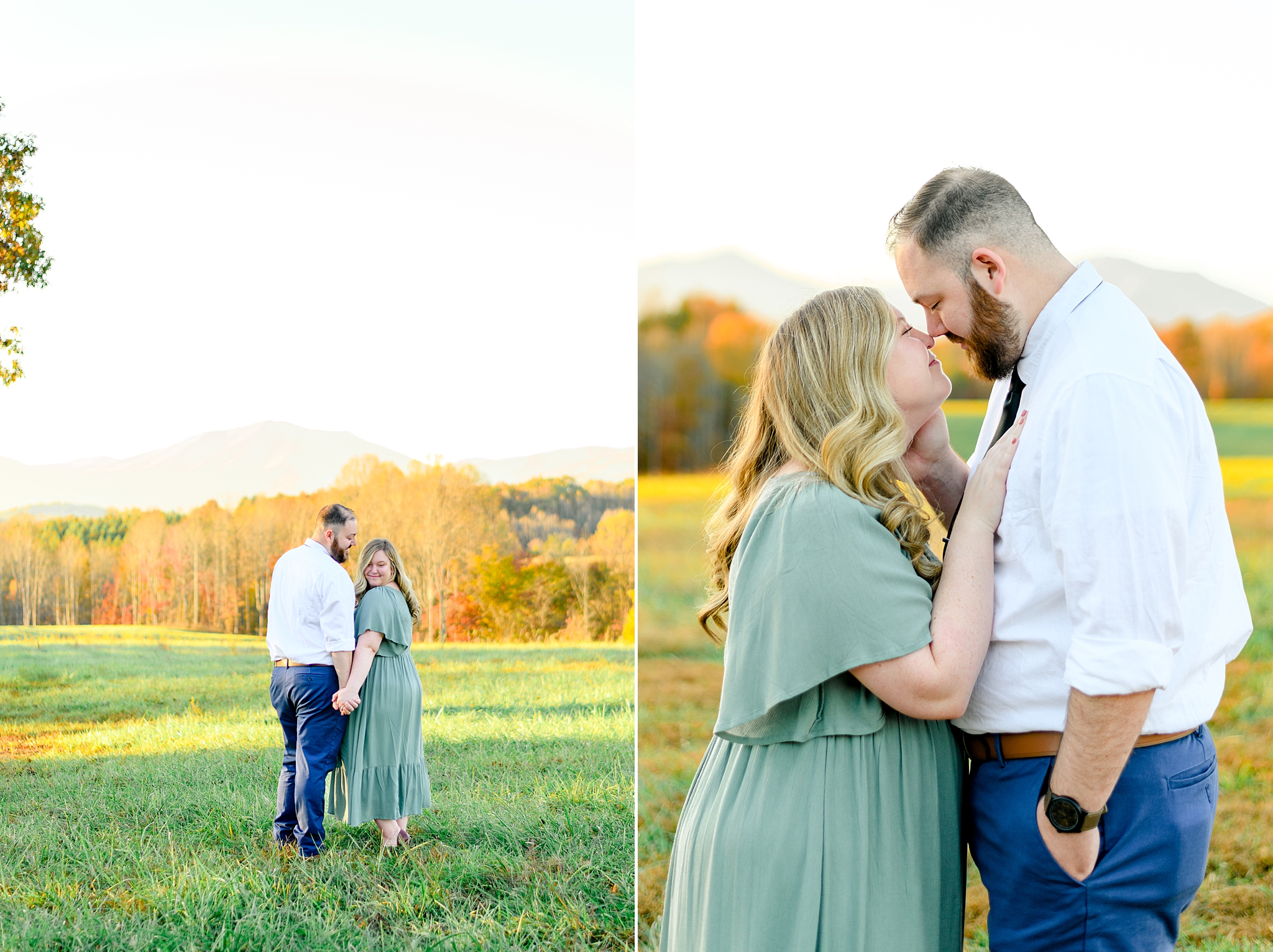 engagement session with mountain views in Bedford, VA