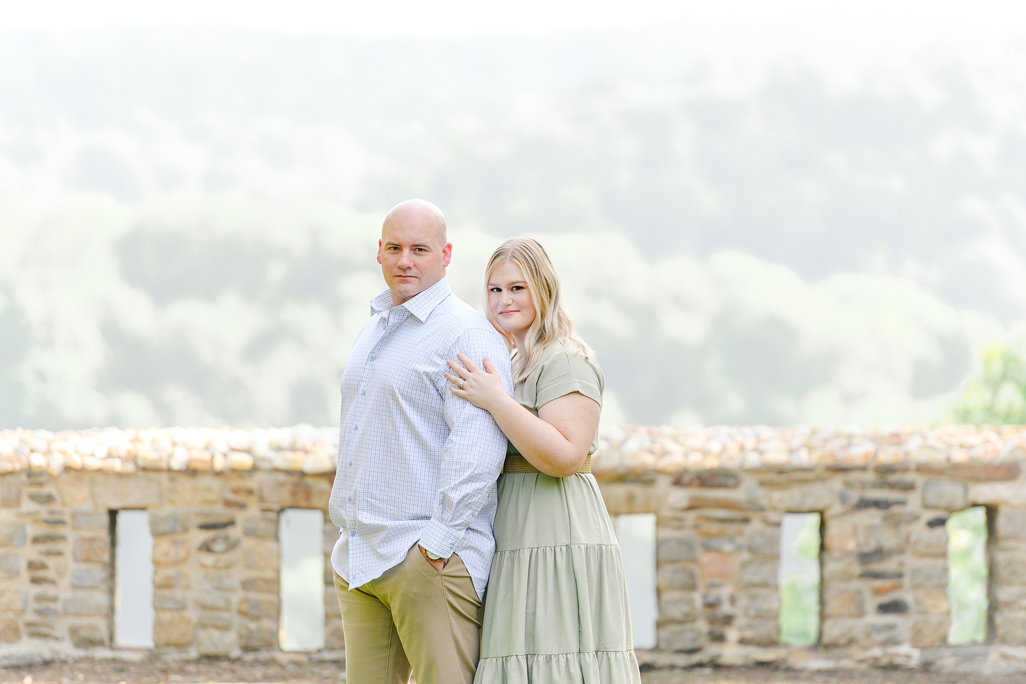 couple taking engagement pictures in Lynchburg