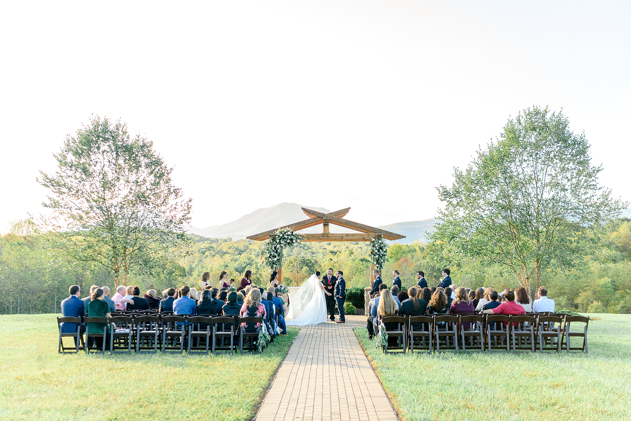 outdoor ceremony with mountain views